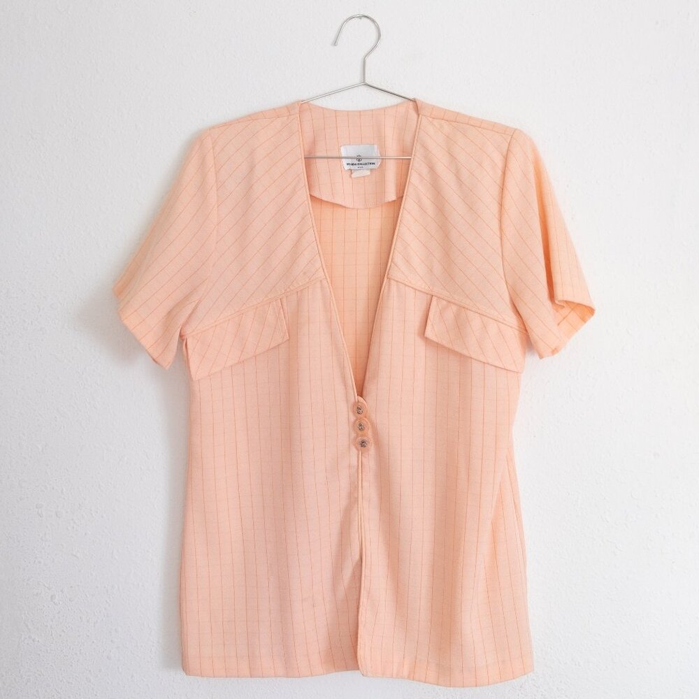 Vintage Peach / Orange short sleeve blazer